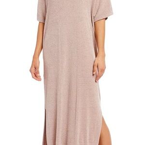 Barefoot Dreams Cream Knit V-Neck Dress